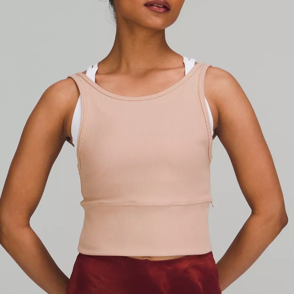 LULULEMON power pivot ribbed tank-pink clay 🌸